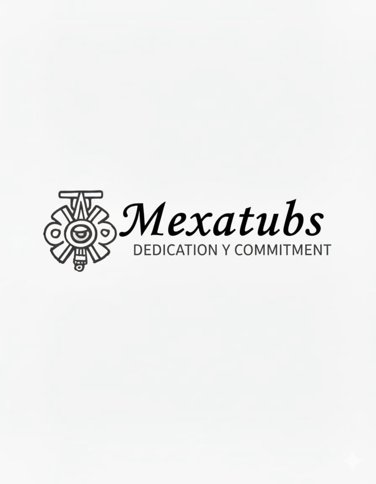 Logo with a stylized insect and text 'Mextubs' and 'DEDICATION Y COMMITMENT' beneath, on a white background.
