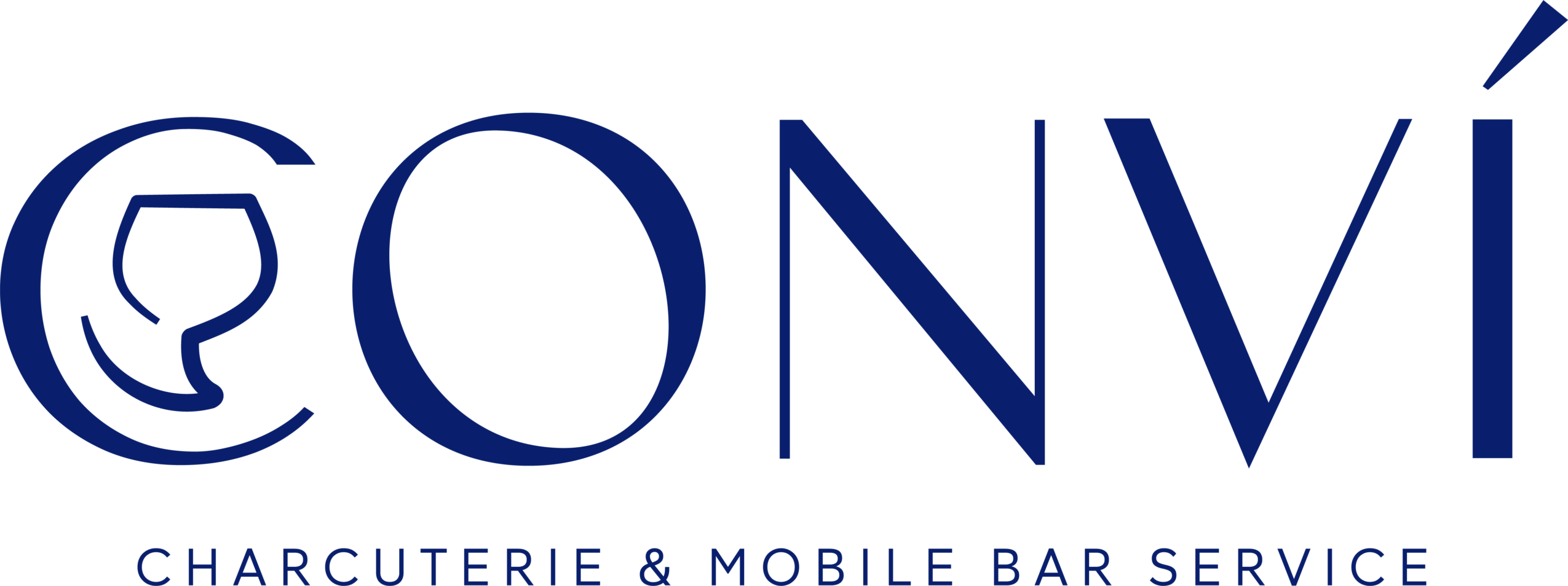 Logo with text 'CONVÍ' and tagline 'Charcuterie & Mobile Bar Service'.