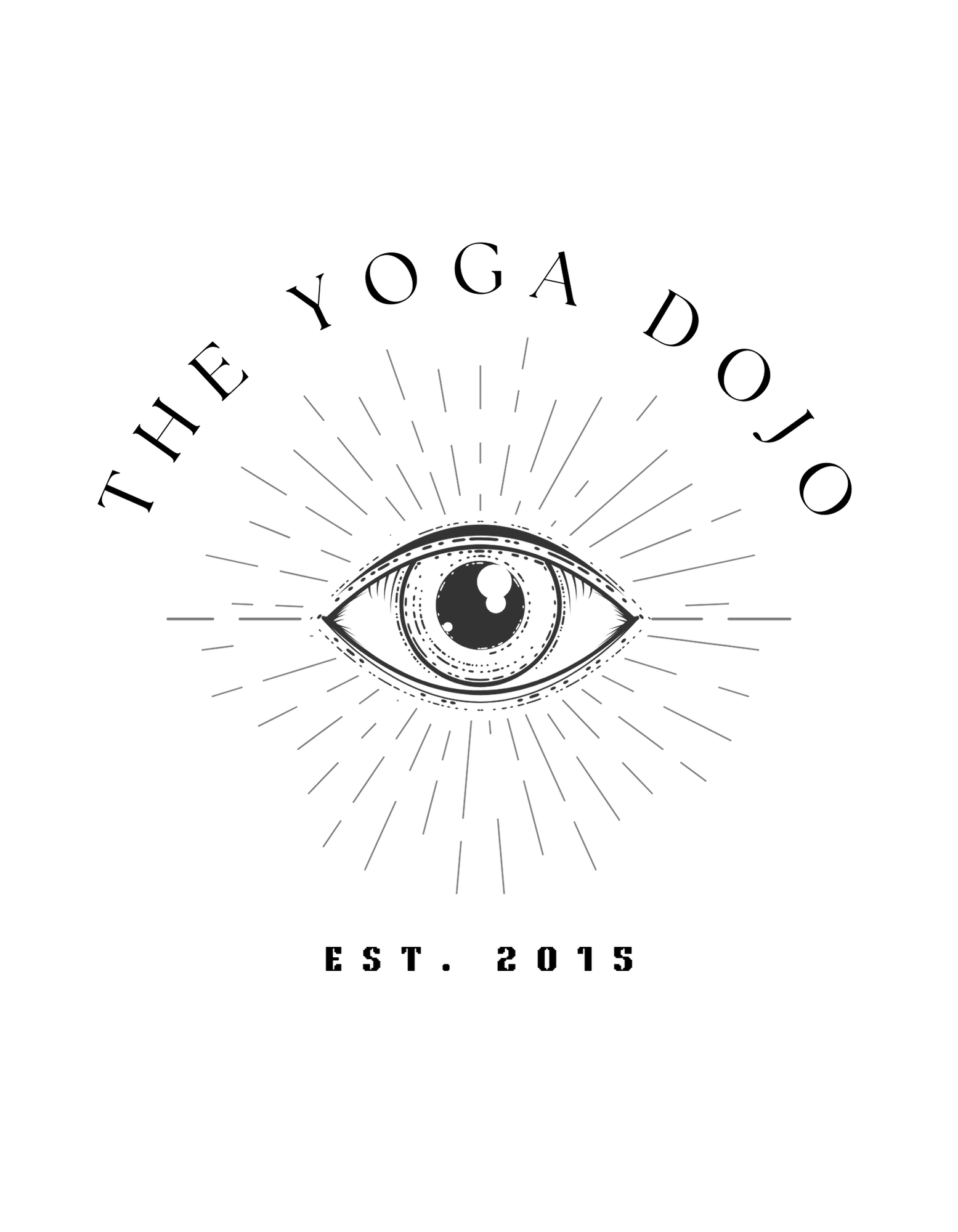 Black background with a stylized eye and radiating lines around it, resembling a mystical or spiritual symbol.