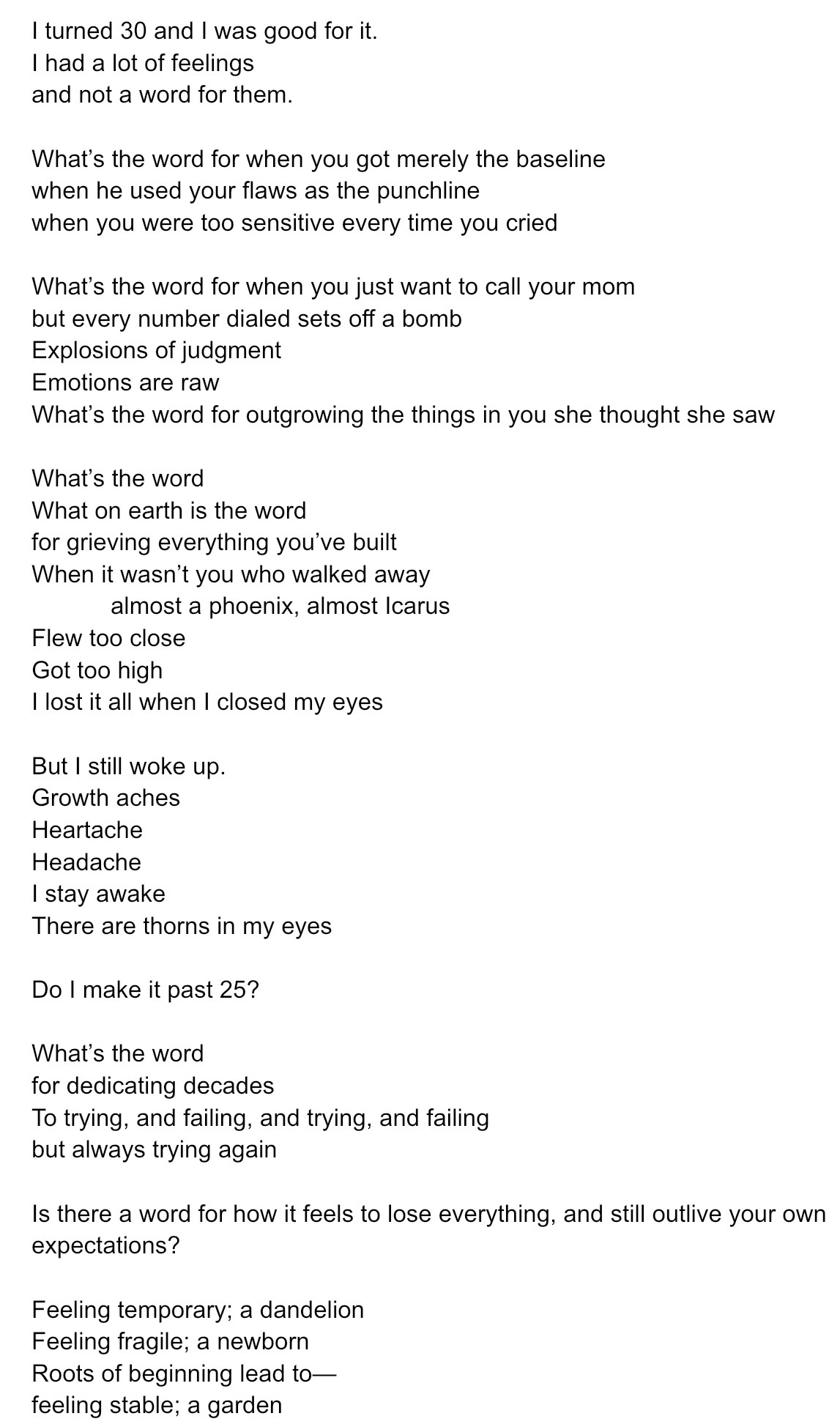 Text of a poem about personal growth, emotions, and overcoming challenges, with no images or people visible.