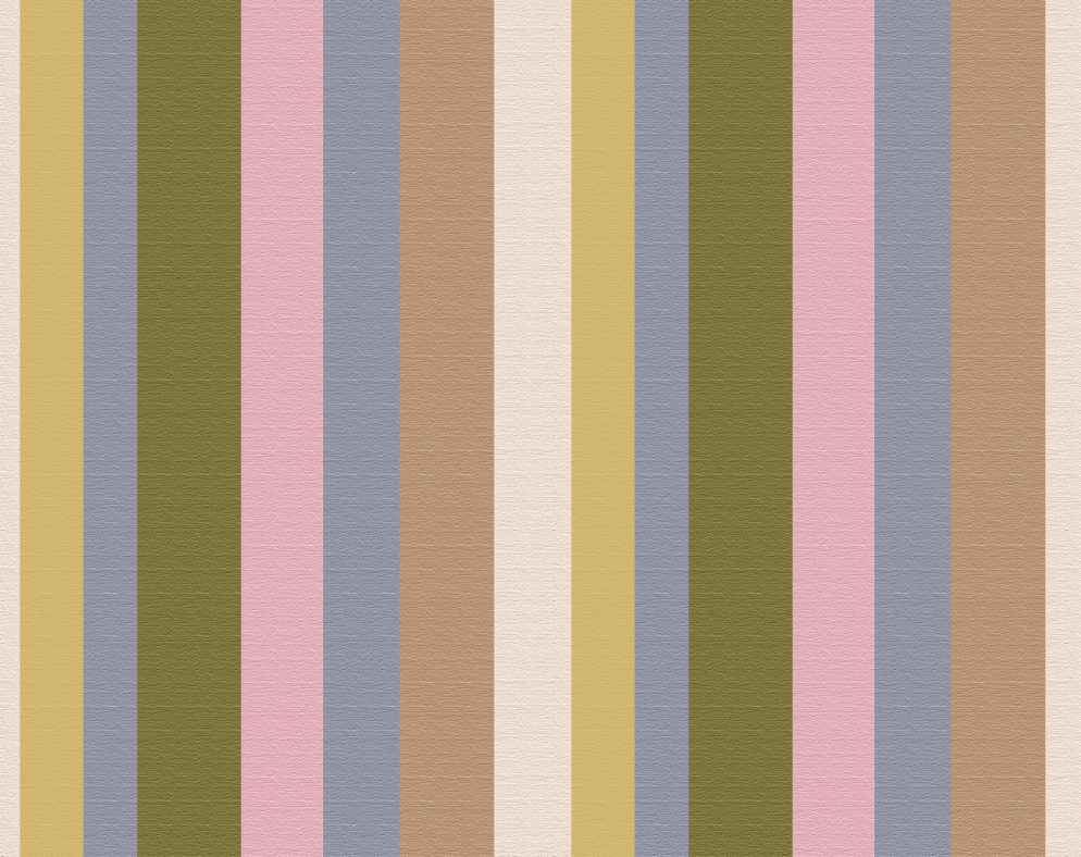 Vertical multicolored stripes in pink, blue, beige, yellow, and green.